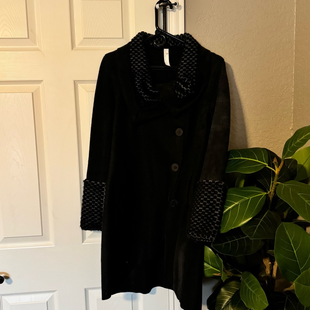 Indigenous Black Wool Coat